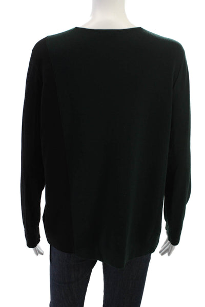 Akris Punto Unisex Pullover Sweater Black VNeck Long Sleeve 100% Wool Size 12