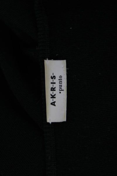 Akris Punto Unisex Pullover Sweater Black VNeck Long Sleeve 100% Wool Size 12