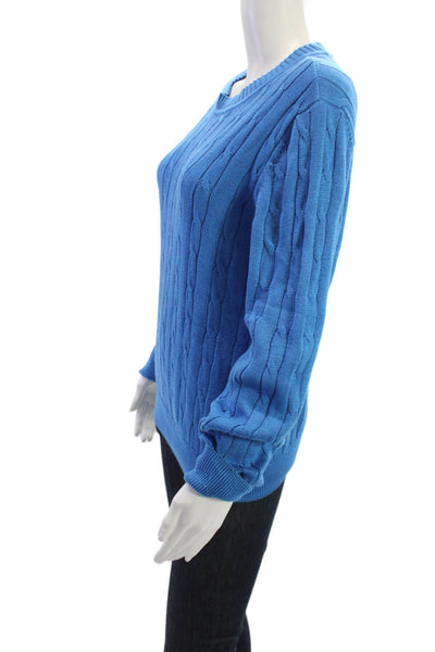 Kiltee Unisex Pullover Blue Pima Cotton Crew Neck Long Sleeve Size M