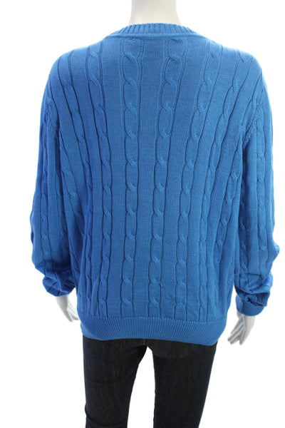 Kiltee Unisex Pullover Blue Pima Cotton Crew Neck Long Sleeve Size M