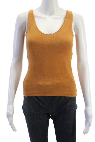 Michael Stars Women Basic Tank Top Brown Round Neck 90s Size One Size