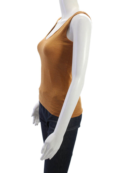 Michael Stars Women Basic Tank Top Brown Round Neck 90s Size One Size