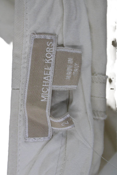 Michael Kors Unisex Chino Pants Beige 100% Cotton Button Solid Size 2