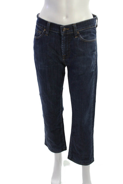 7 For All Mankind Womens Cropped Dark Blue Jeans Size 29