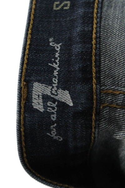 7 For All Mankind Womens Cropped Dark Blue Jeans Size 29
