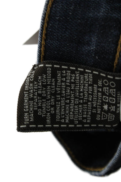 7 For All Mankind Women Cropped Dark Blue Jeans Size 28