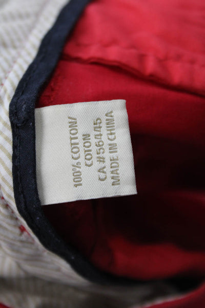 J Crew Unisex Chino Shorts Red 100% Cotton Button Waist Size 6