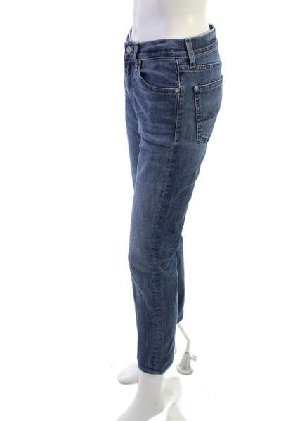 7 For All Mankind Womens Cropped Ankle Dark Blue Jeans Size 28