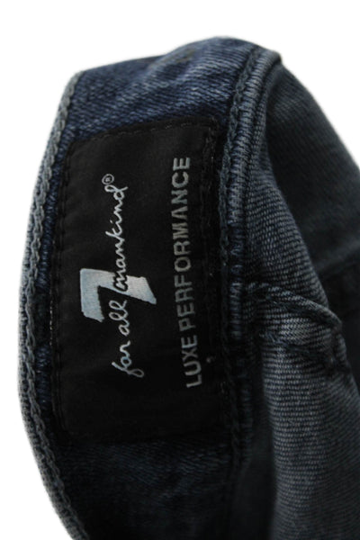 7 For All Mankind Womens Cropped Ankle Dark Blue Jeans Size 28