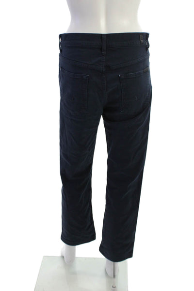 7 For All Mankind Mens Cropped Dark Blue Jeans Button Fly Size 29