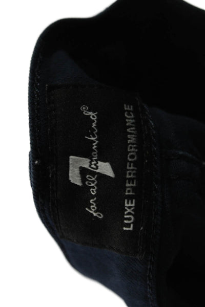7 For All Mankind Mens Cropped Dark Blue Jeans Button Fly Size 29