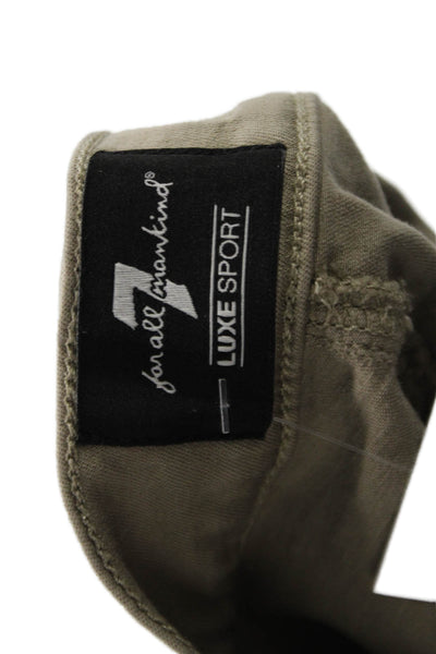 7 For All Mankind Unisex Cropped Ankle Khakis Pants Beige Size 28