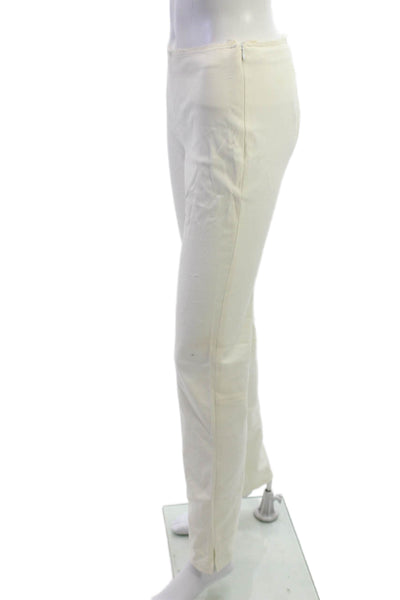 Christina Makowsky Women Dress Pants White Cotton Blend Zip Size 4