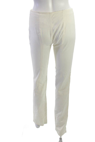 Christina Makowsky Women Dress Pants White Cotton Blend Zip Size 4
