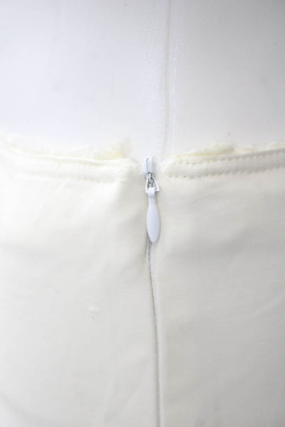Christina Makowsky Women Dress Pants White Cotton Blend Zip Size 4