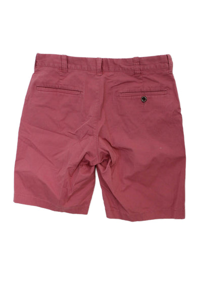 J Crew Men Red Chino Shorts Button Closure Cotton Stretch Size 29