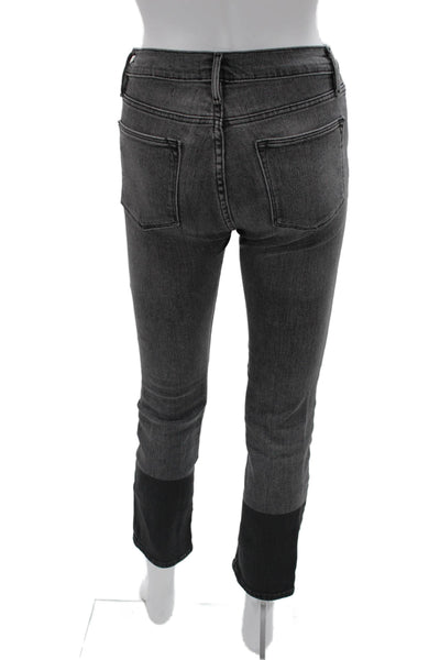 Frame Denim Women Dark Gray Cropped Ankle Skinny Jeans Mid Rise Size 25