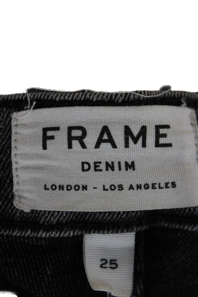 Frame Denim Women Dark Gray Cropped Ankle Skinny Jeans Mid Rise Size 25