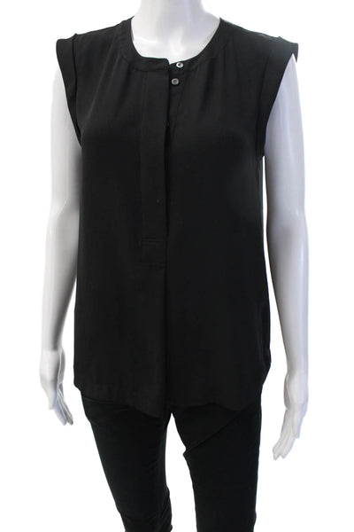 J Crew Women Basic Black Sleeveless Crew Neck Blouse Size 4