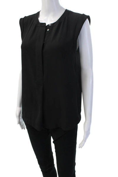 J Crew Women Basic Black Sleeveless Crew Neck Blouse Size 4