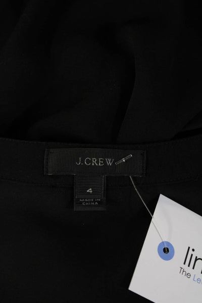 J Crew Women Basic Black Sleeveless Crew Neck Blouse Size 4