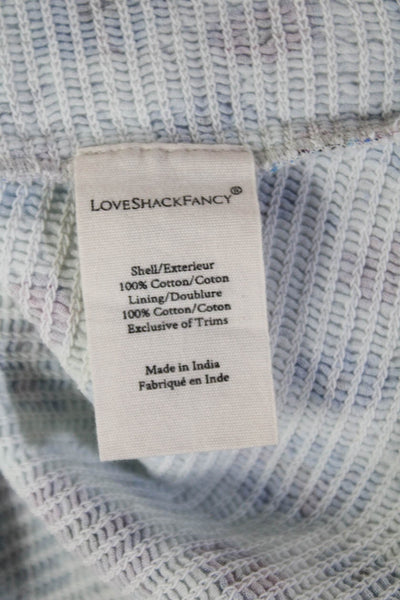 Love Shack Fancy Women Mini Sundress White Floral Cotton Square Neck Size M