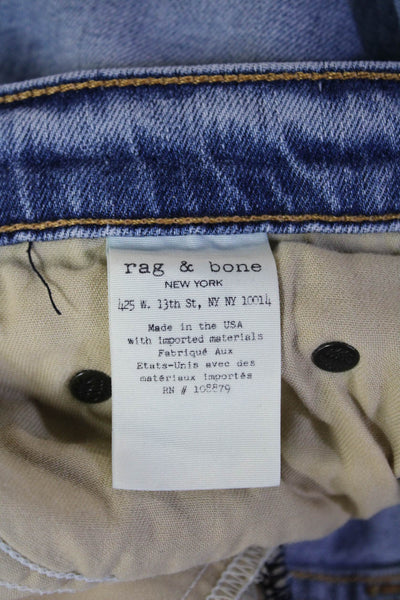 Rag & Bone Jean Womens Cropped Ankle Jeans Blue Mid-Rise Button Size 26