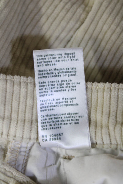 AG Womens Cropped Beige Striped Cotton Pants Size 24
