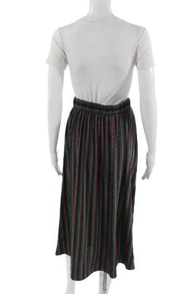 J Crew Womens A-Line Maxi Skirt Black Striped Size XS