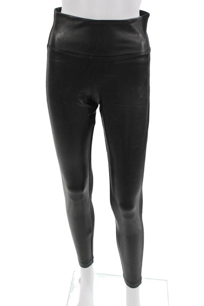 Athleta Women Ankle Jegging Biker Black Polyurethane Polyester Spandex Size S