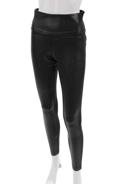 Athleta Women Ankle Jegging Biker Black Polyurethane Polyester Spandex Size S