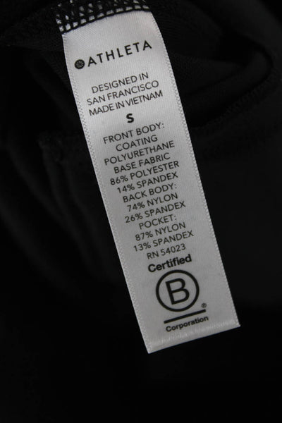 Athleta Women Ankle Jegging Biker Black Polyurethane Polyester Spandex Size S