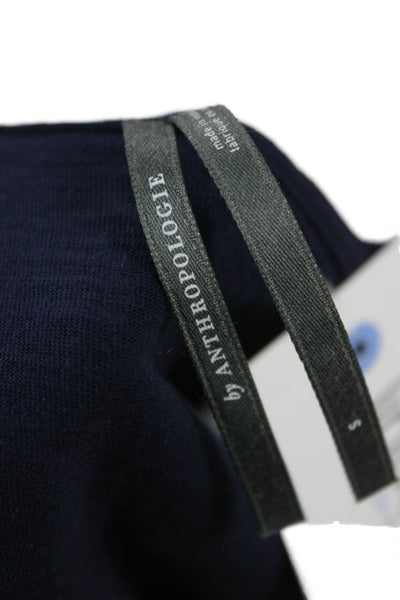 Anthropologie Women Dark Blue V-Neck Sleeveless Cotton Boho Blouse Size S