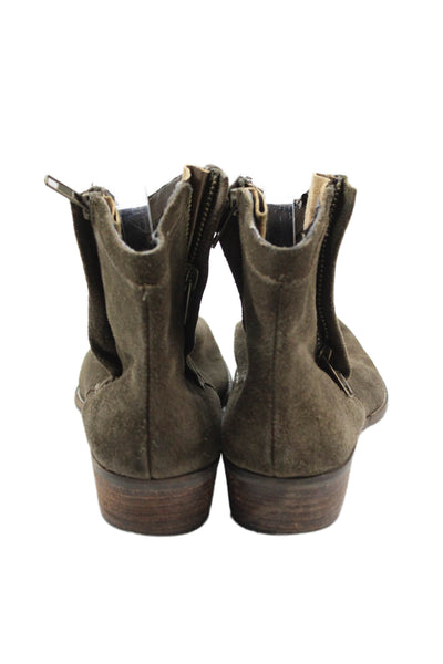 Dolce Vita Women's Round Toe Suede Leather Ankle Boots Brown Size 7