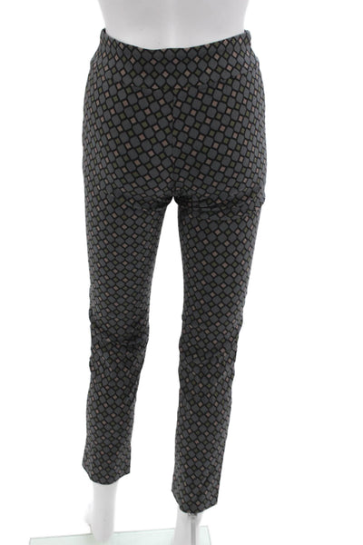 Krazy Larry Women Ankle Cropped Black Geometric Rayon Blend Pants Size 0