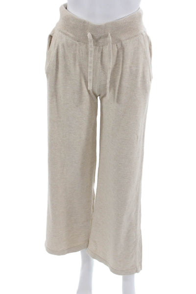 Eberjey Womens Beige Drawstring Sweatpants Petite Size S