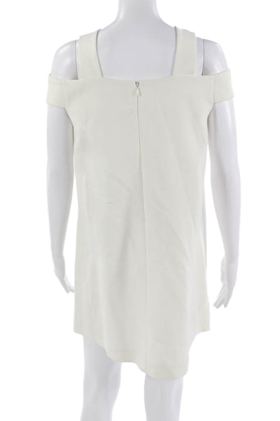 Rachel Zoe Womens Shift Dress White V-Neck Short Designer Size 4