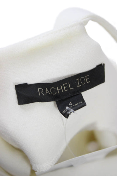 Rachel Zoe Womens Shift Dress White V-Neck Short Designer Size 4