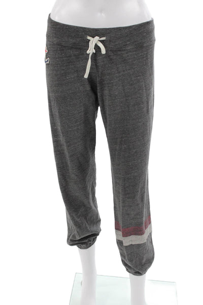 Sundry Womens Cropped Jogger Sweatpants Dark Gray Drawstring Size 1