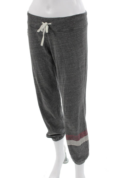 Sundry Womens Cropped Jogger Sweatpants Dark Gray Drawstring Size 1