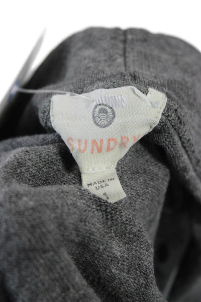 Sundry Womens Cropped Jogger Sweatpants Dark Gray Drawstring Size 1