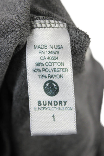 Sundry Womens Cropped Jogger Sweatpants Dark Gray Drawstring Size 1
