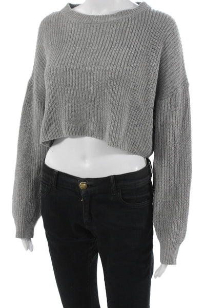 Pretty Little Thing Unisex Pullover Sweater Gray Crew Neck Long Sleeve Size S