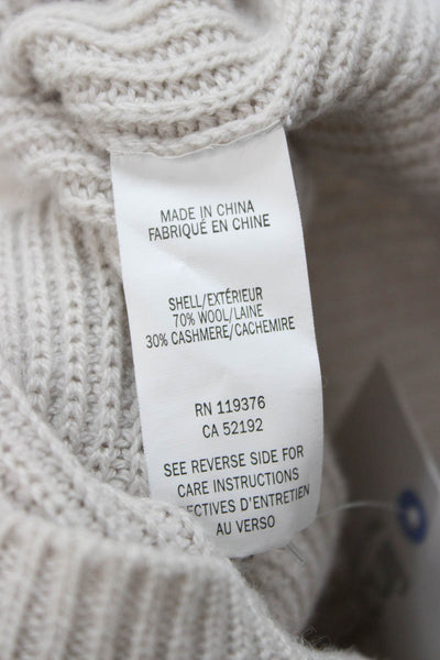 Helmut Lang Unisex Beige Crew Neck Pullover Wool Cashmere Long Sleeve Size L