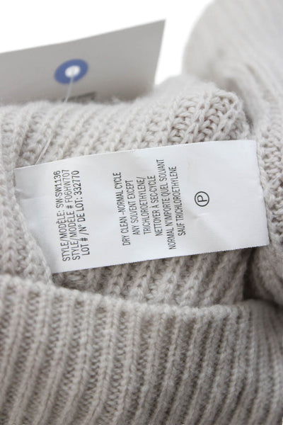 Helmut Lang Unisex Beige Crew Neck Pullover Wool Cashmere Long Sleeve Size L