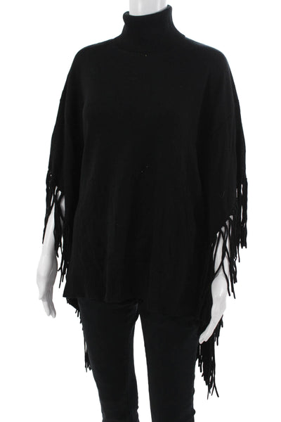 Uterque Unisex Pullover Turtleneck Black Size L