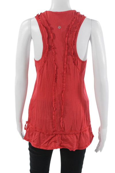 Lululemon Womens Red Sleeveless Tank Nylon Spandex Round Neck Size 8