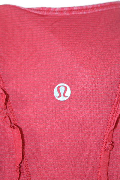 Lululemon Womens Red Sleeveless Tank Nylon Spandex Round Neck Size 8
