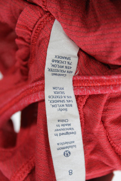 Lululemon Womens Red Sleeveless Tank Nylon Spandex Round Neck Size 8