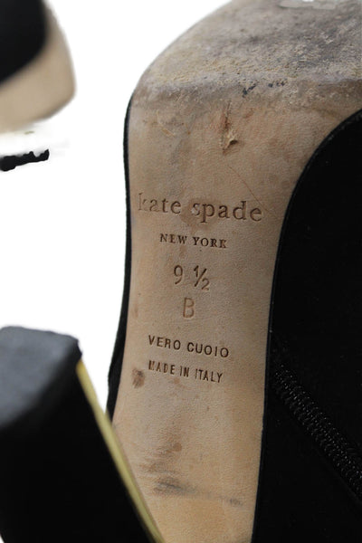 Kate Spade New York Womens Suede Netta Ankle Boots Black Size 9.5 Medium